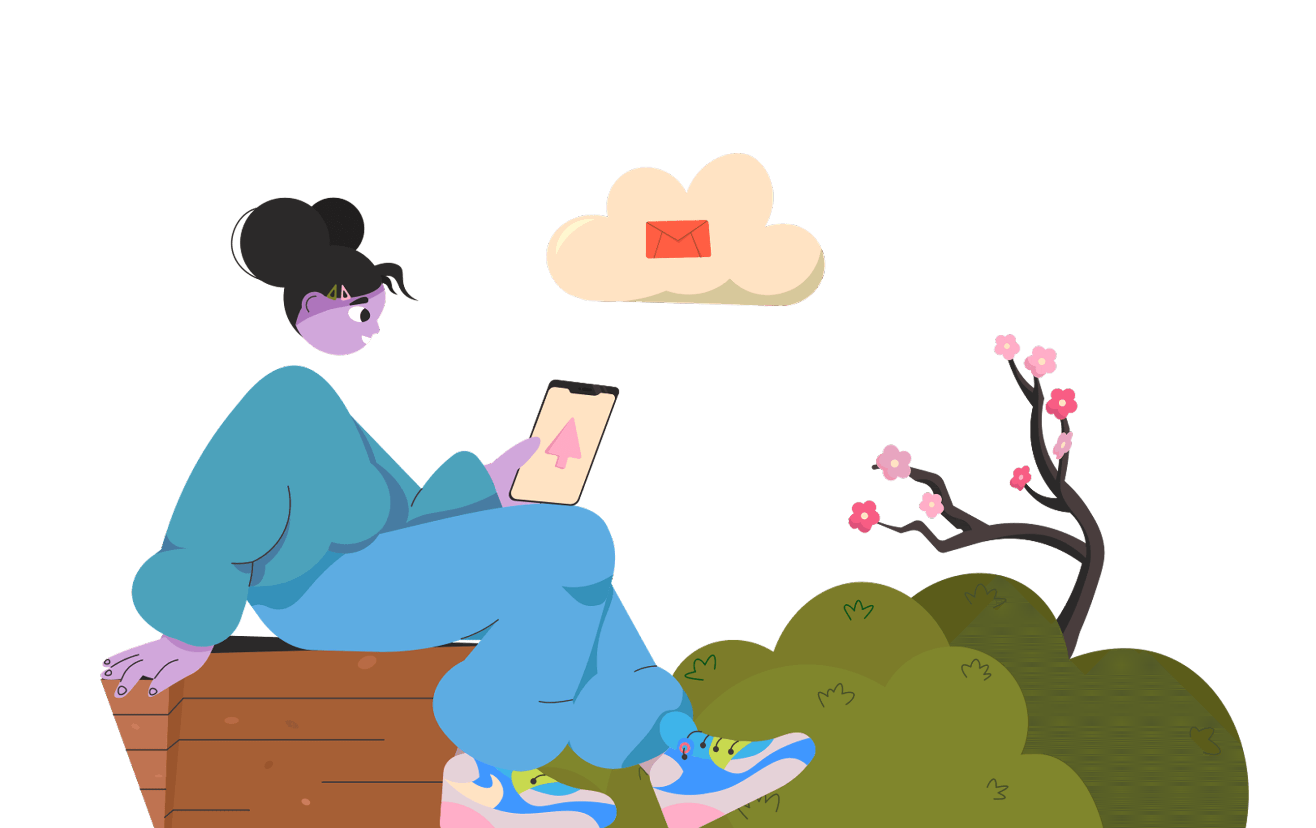 Illustration of person with tablet